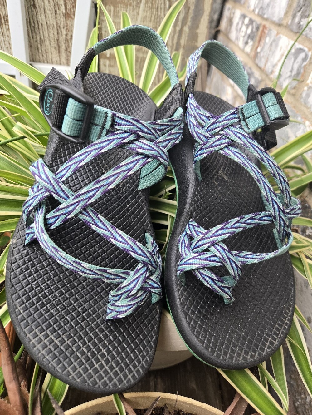Chaco ZX1 Strap Sport Sandals Women's Size 7 Teal Prpl Blue Hiking